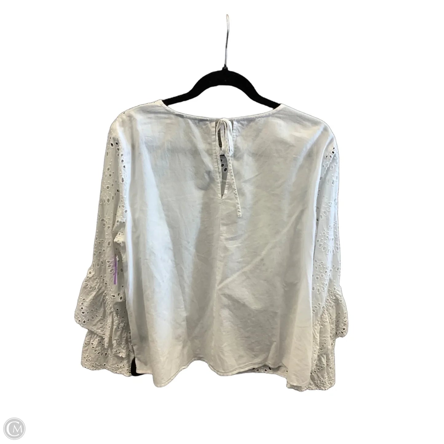Top Long Sleeve By Simply Vera In White, Size: L