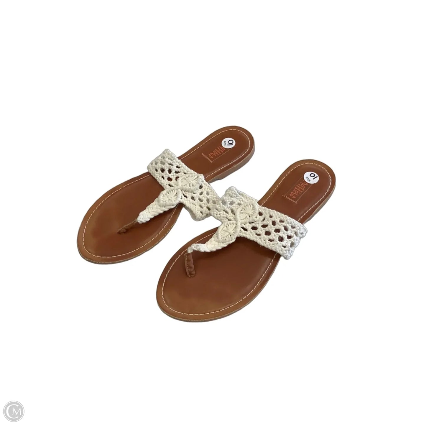 Sandals Flats By Mad Love In White, Size: 10