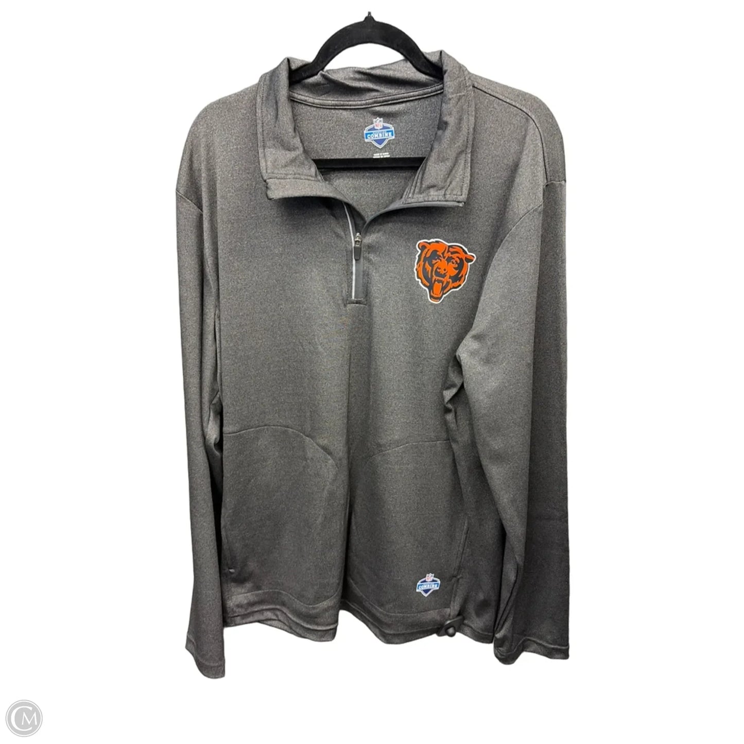 Athletic Top Long Sleeve Collar By Clothes Mentor In Grey, Size: L