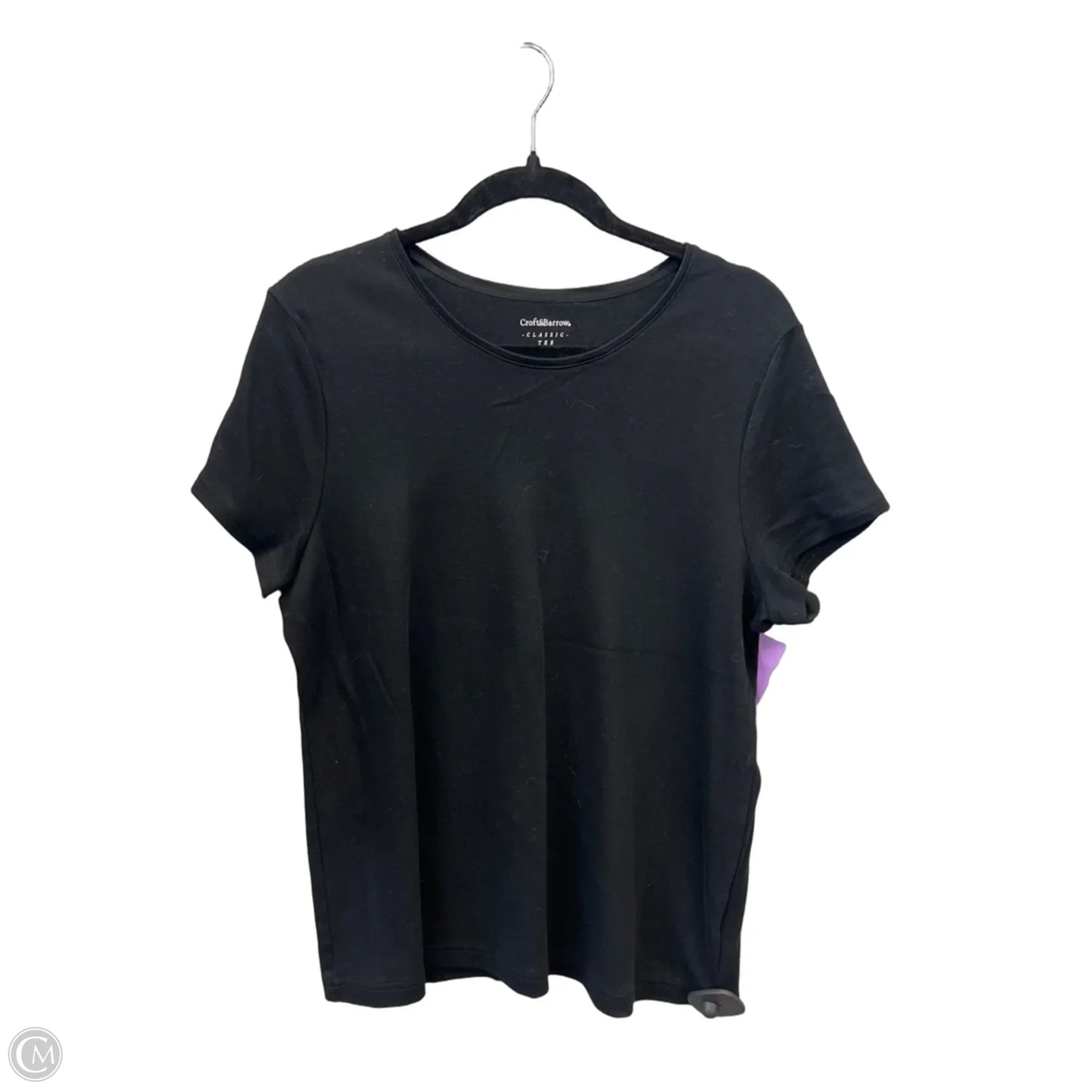 Top Short Sleeve Basic By Croft And Barrow In Black, Size: Xxl
