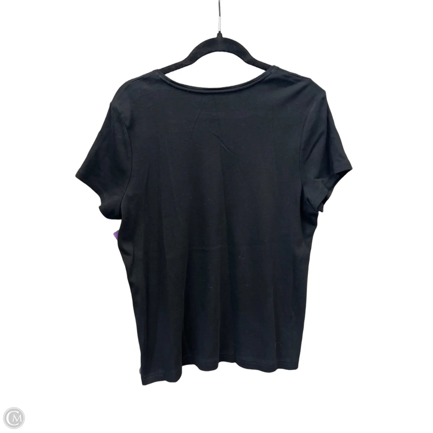 Top Short Sleeve Basic By Croft And Barrow In Black, Size: Xxl