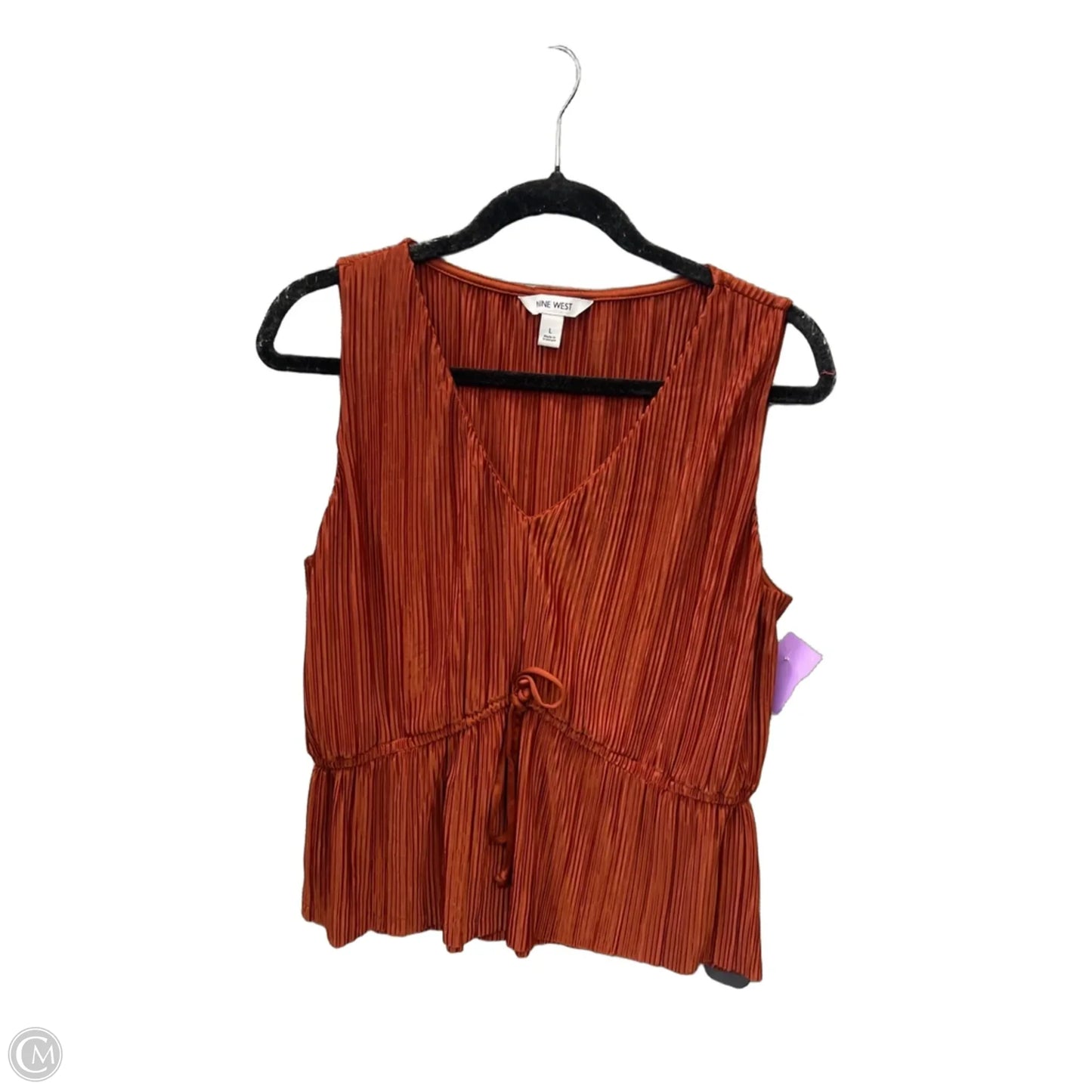 Top Sleeveless By Nine West In Orange, Size: L