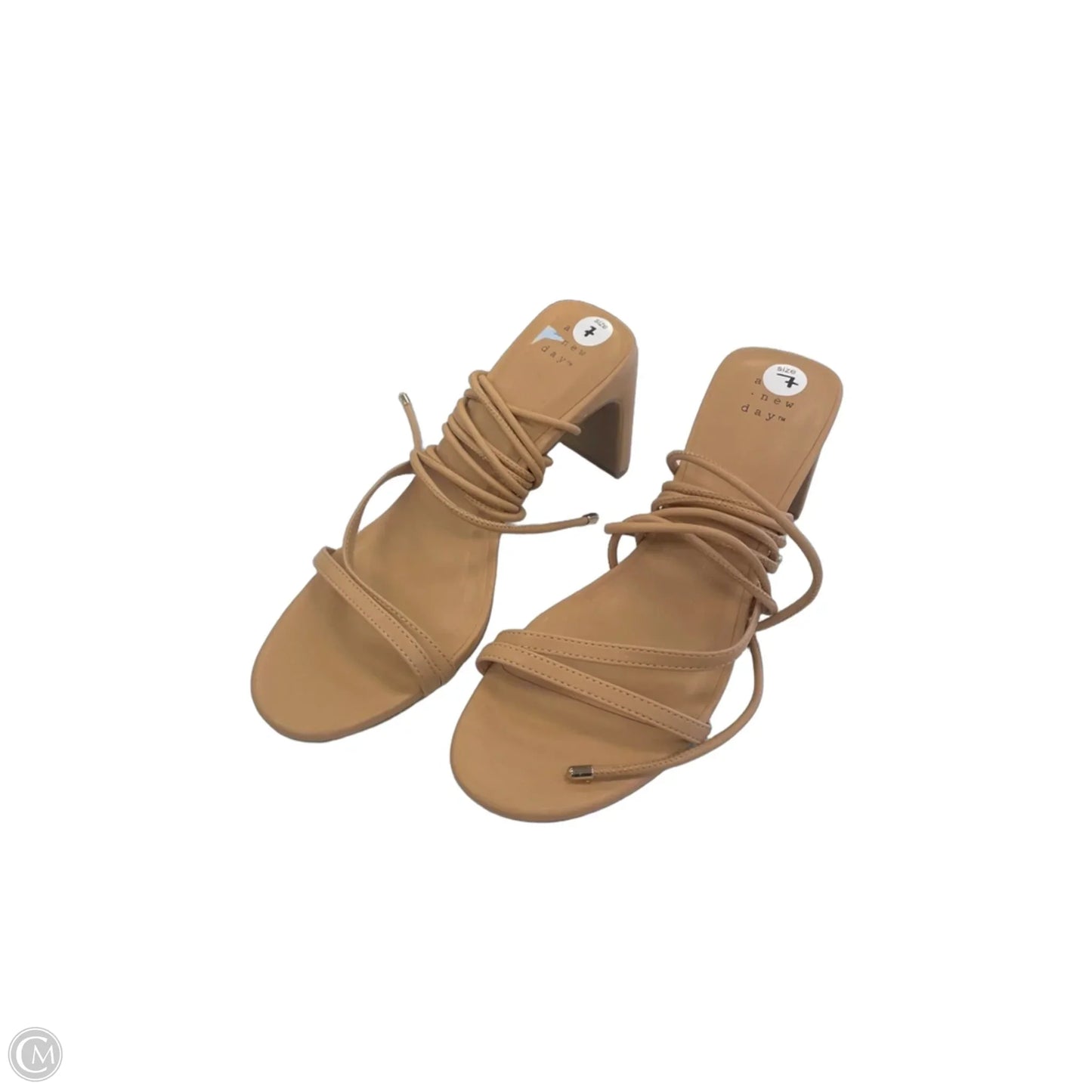 Sandals Heels Block By A New Day In Tan, Size: 7