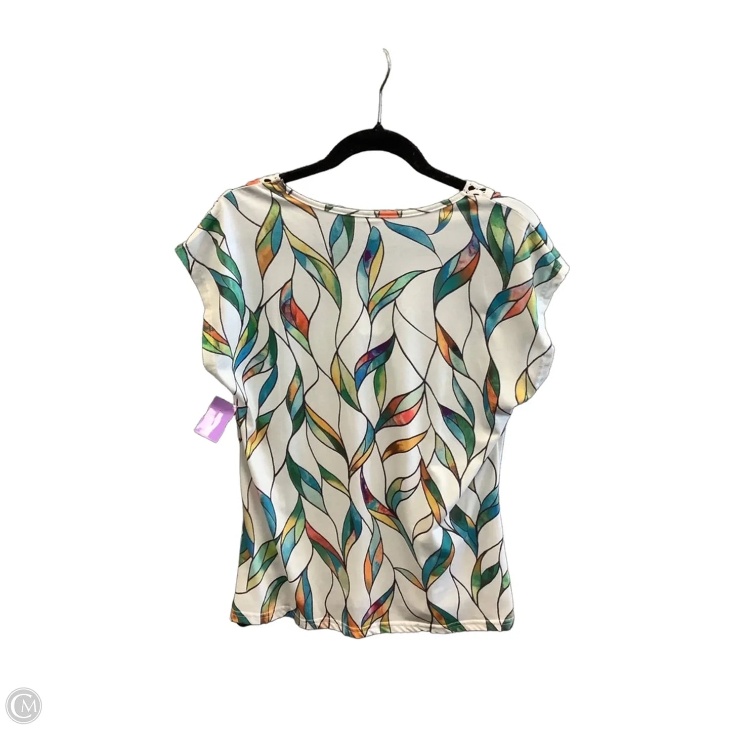 Top Short Sleeve By Clothes Mentor In White, Size: M
