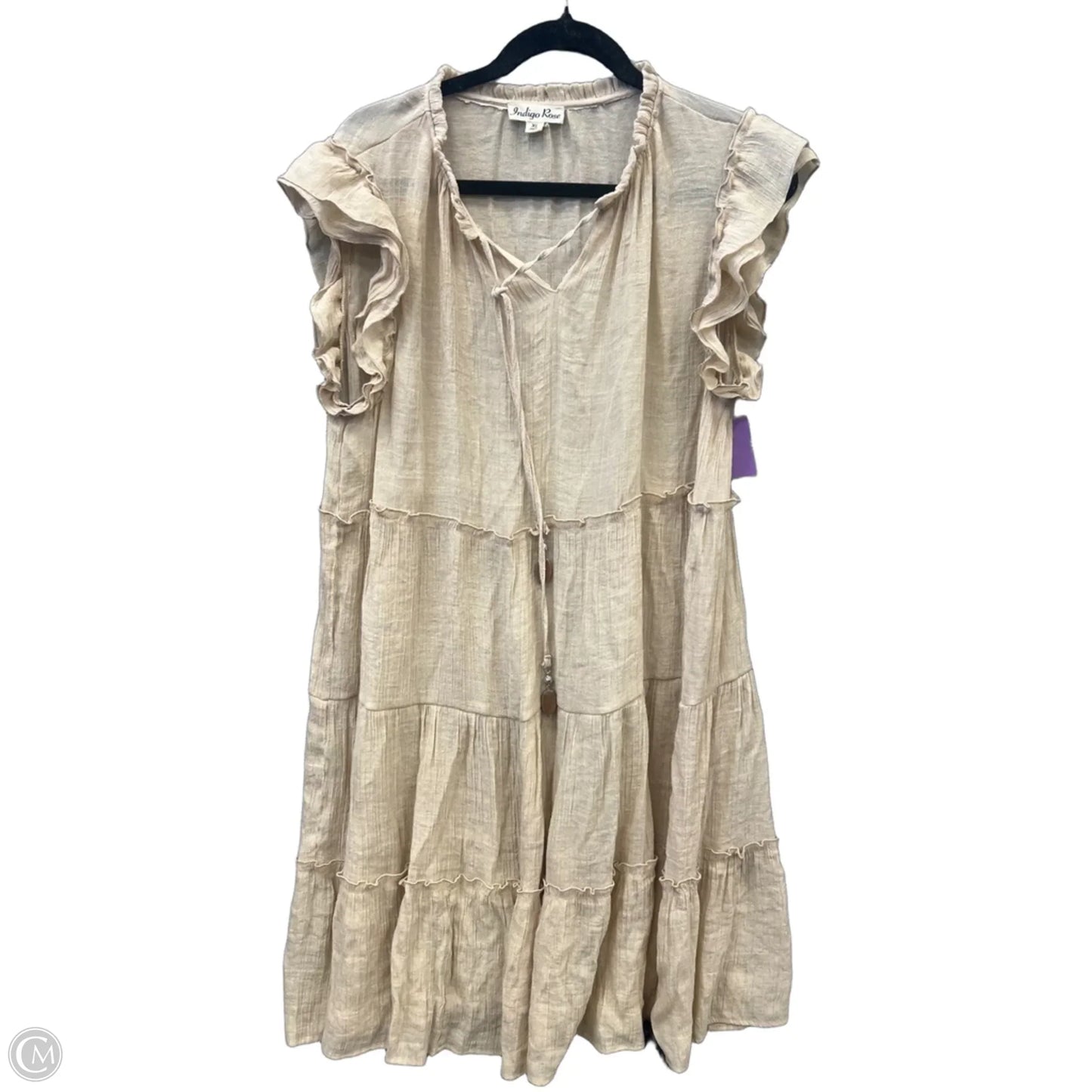 Dress Casual Midi By Indigo Rose In Tan, Size: Xl