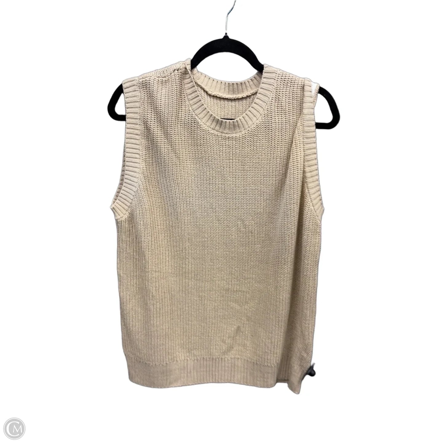 Vest Sweater By Clothes Mentor In Tan, Size: Xl