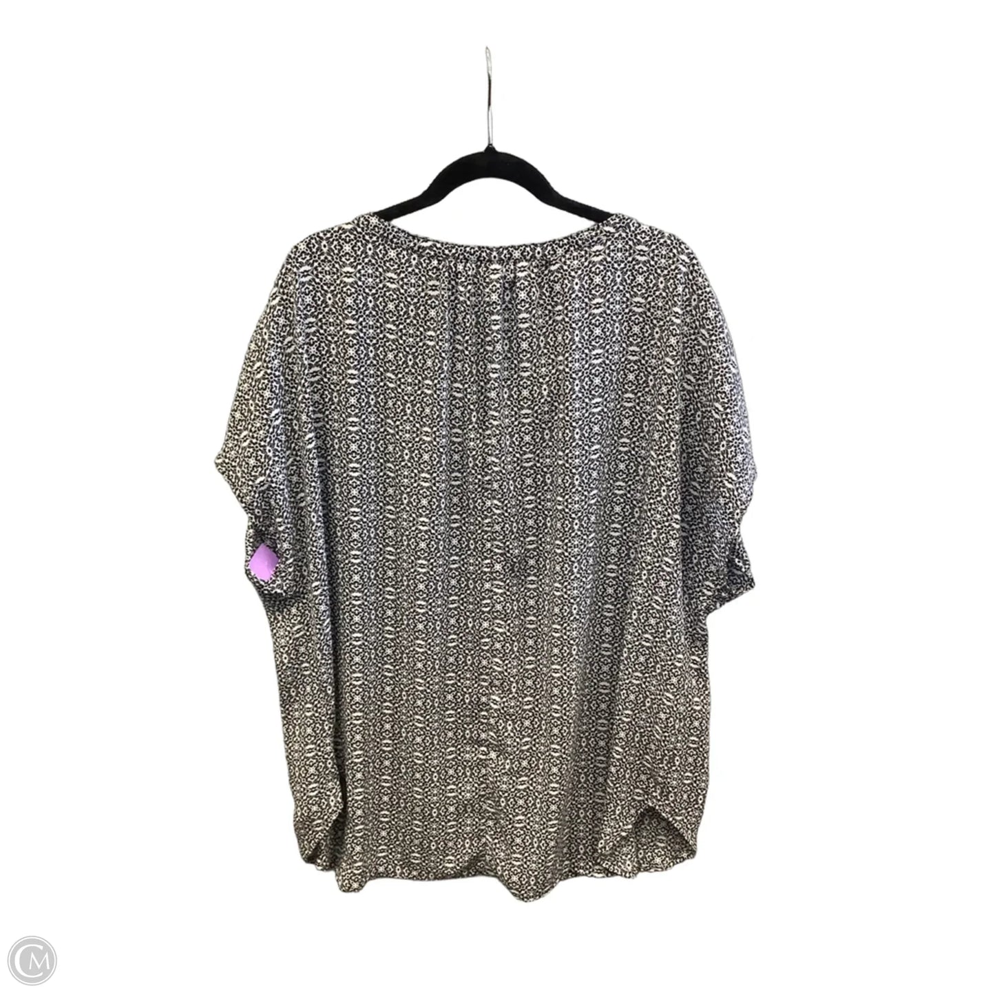Top Short Sleeve By Ava & Viv In Black, Size: 3x