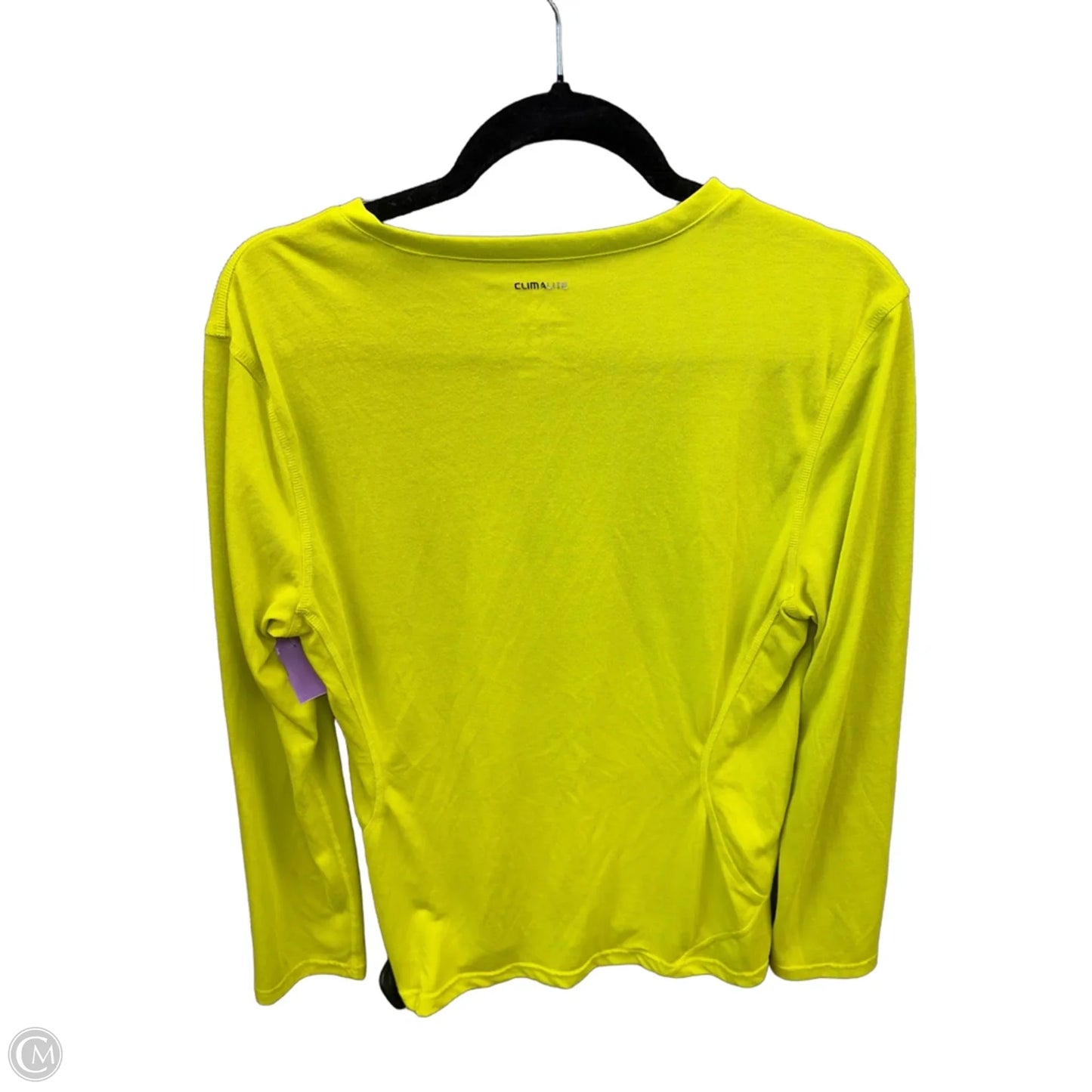 Athletic Top Long Sleeve Crewneck By Adidas In Yellow, Size: L