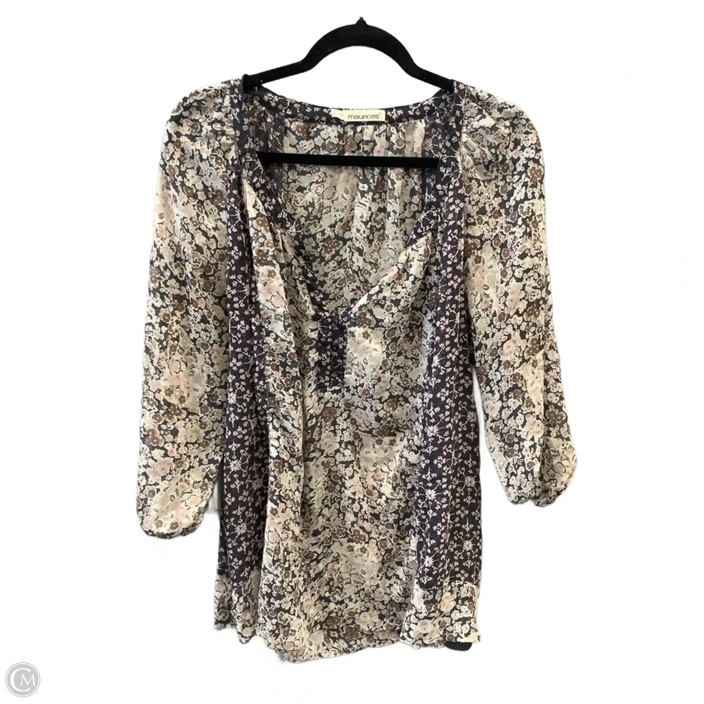 Top 3/4 Sleeve By Maurices In Floral Print, Size: 2x