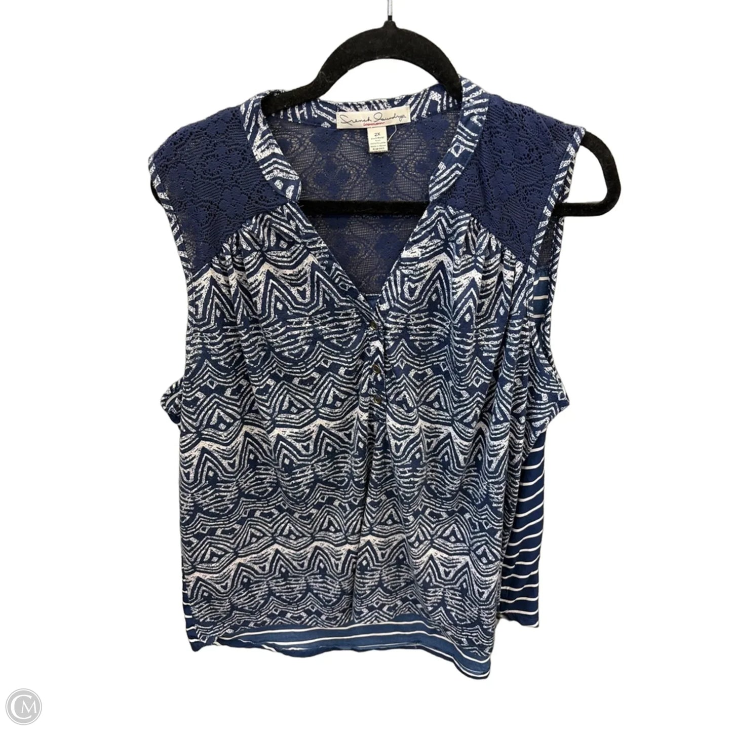 Top Sleeveless By French Laundry In Blue, Size: 2x