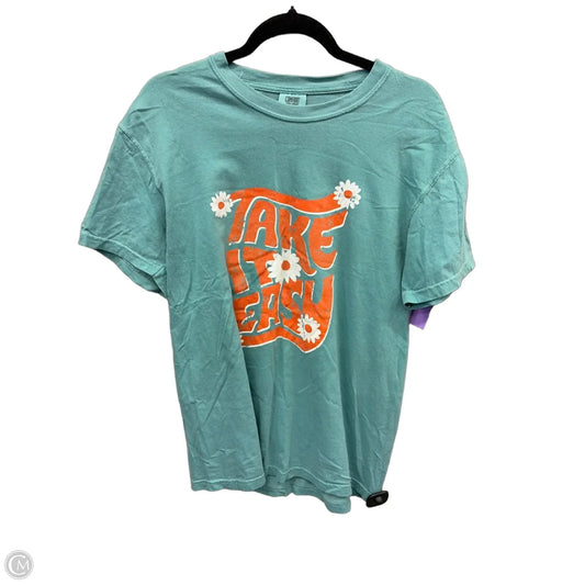 Top Short Sleeve By Comfort Colors In Green, Size: M