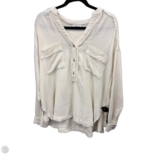 Top Long Sleeve By In Loom In Cream, Size: S