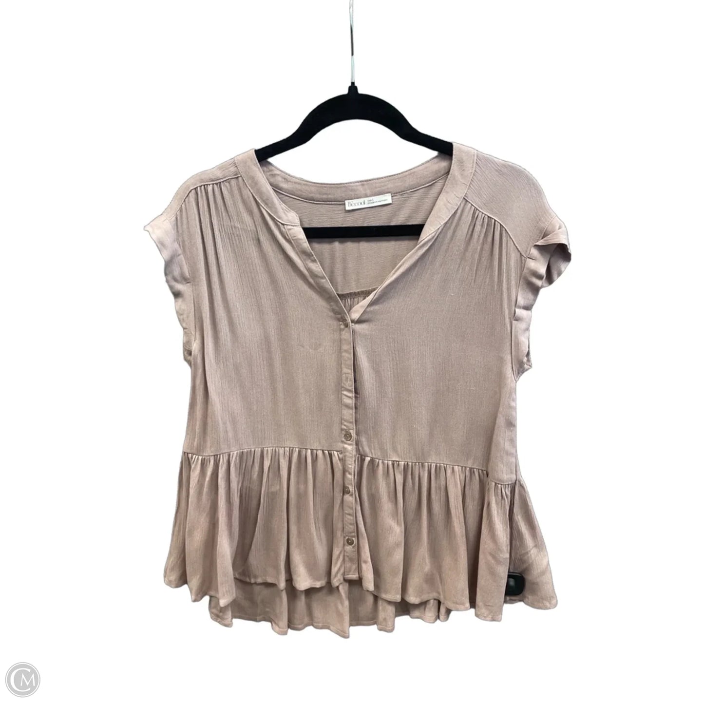 Top Short Sleeve By Be Cool In Brown, Size: S