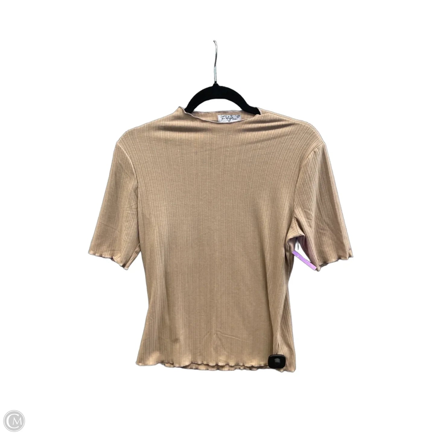 Top Short Sleeve By Polygram In Brown, Size: M