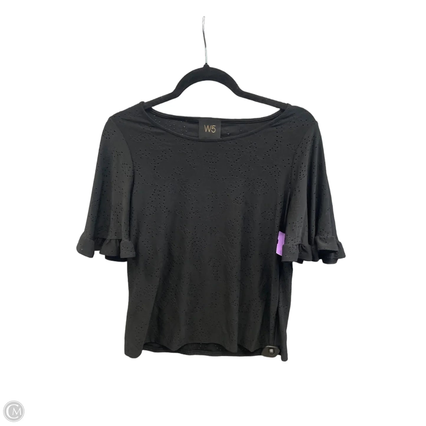 Top Short Sleeve By W5 In Black, Size: S