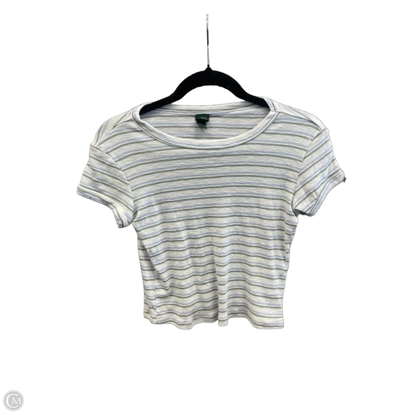 Top Short Sleeve By Wild Fable In Striped Pattern, Size: M