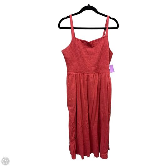 Dress Casual Midi By Old Navy In Red, Size: L