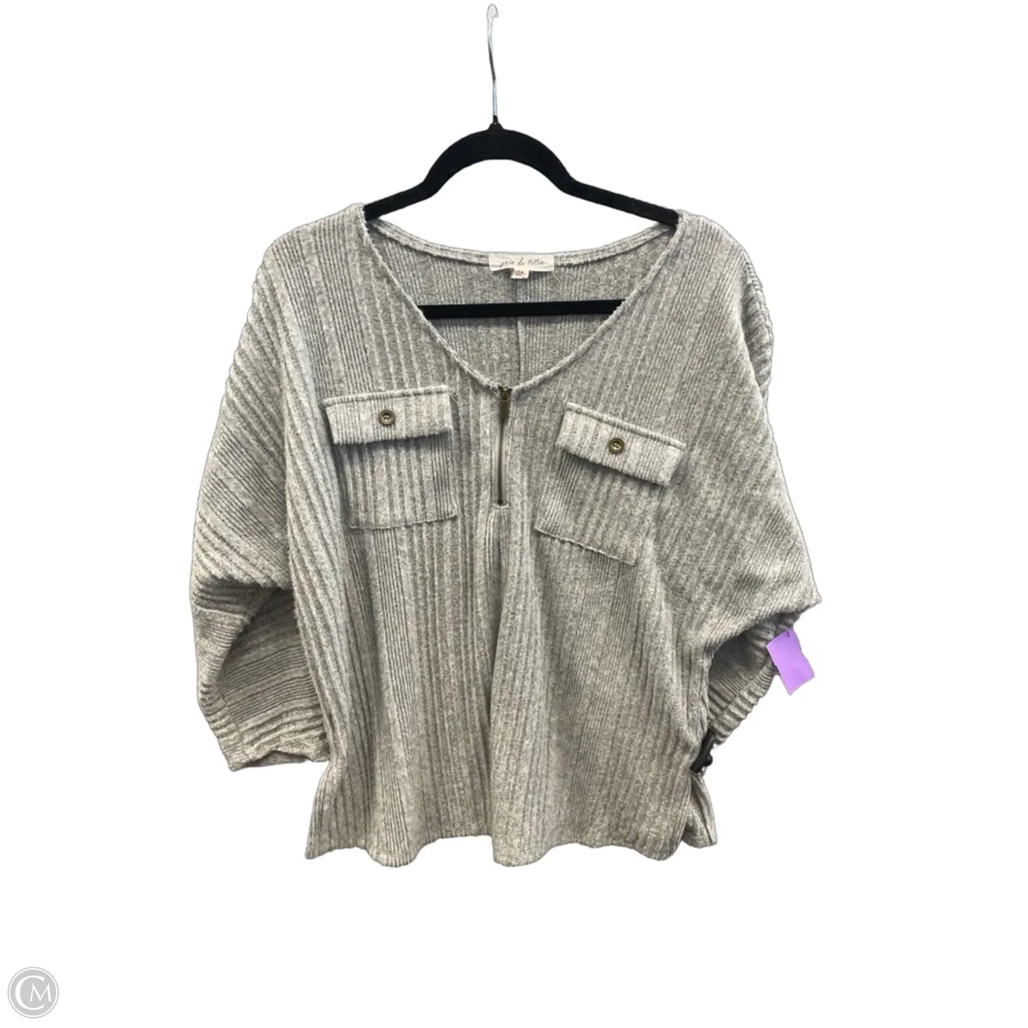 Top 3/4 Sleeve By Clothes Mentor In Grey, Size: 1x