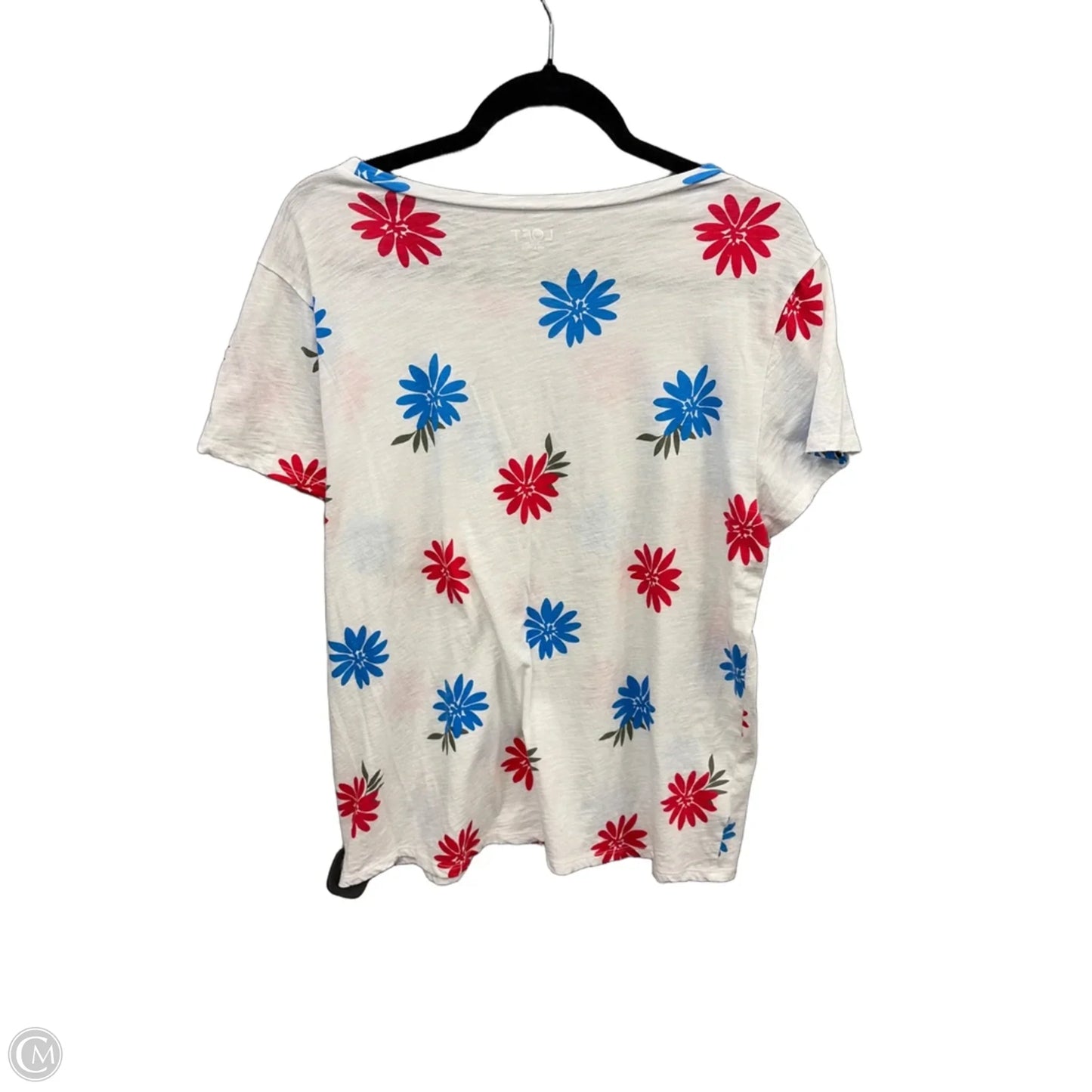 Top Short Sleeve By Loft In White, Size: Xl