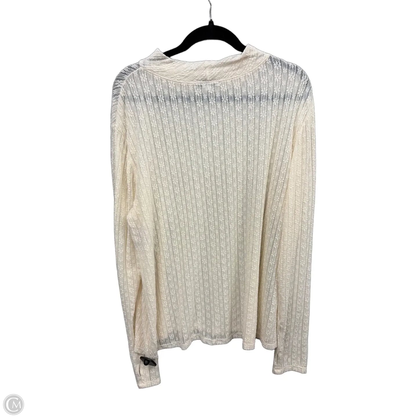 Top Long Sleeve By Blakeley In Cream, Size: 2x