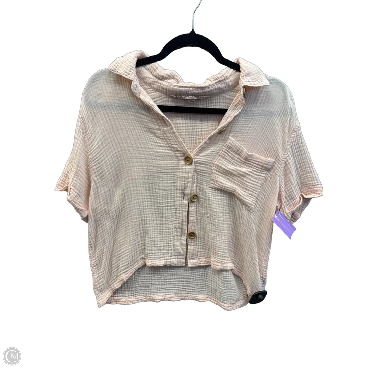 Top Short Sleeve By Vanilla Star In Pink, Size: M