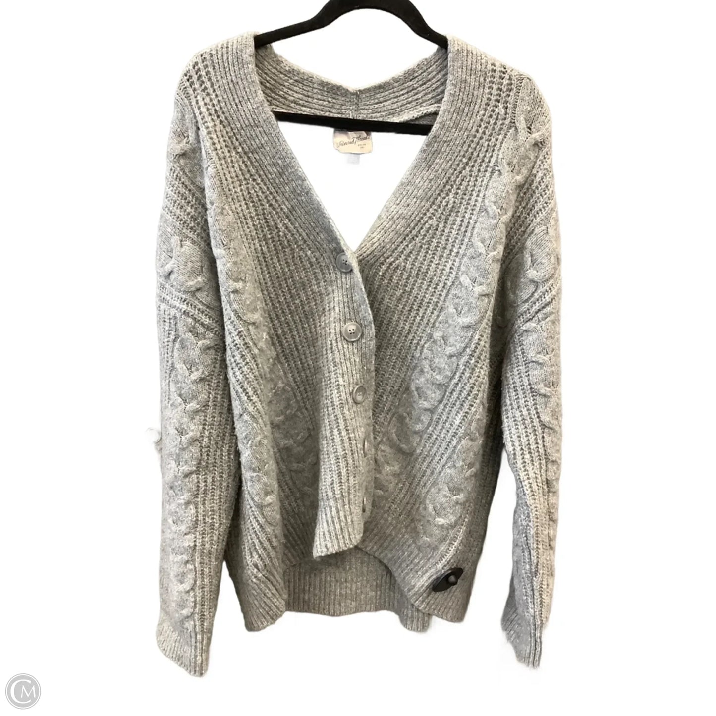 Sweater Cardigan By Universal Thread In Grey, Size: L