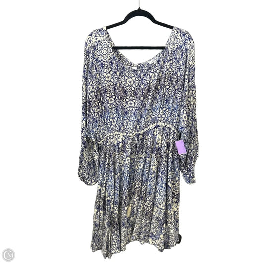 Dress Casual Midi By White Birch In Blue, Size: 2x
