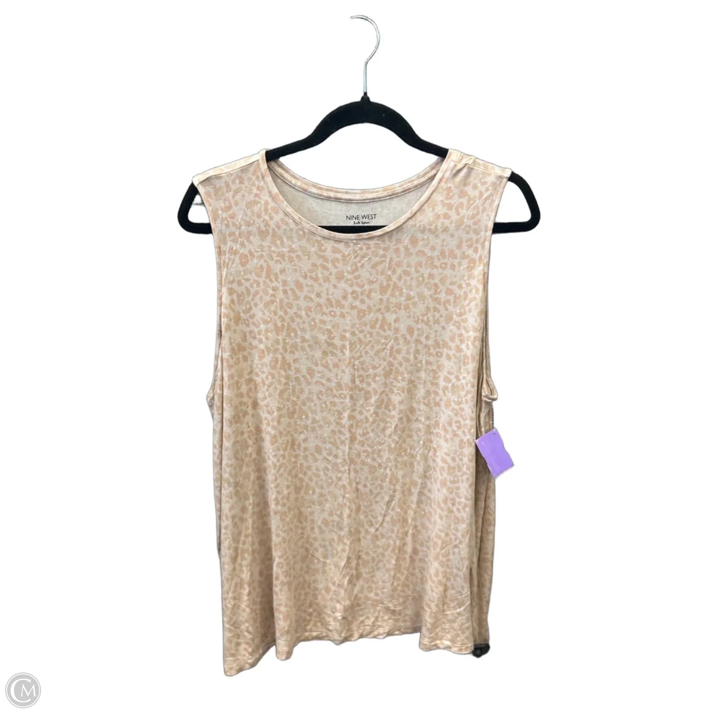 Top Sleeveless By Nine West In Animal Print, Size: 1x