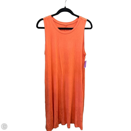 Dress Casual Midi By Time And Tru In Orange, Size: Xl