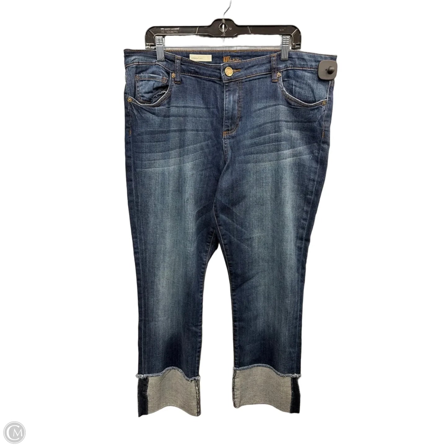Jeans Straight By Kut In Blue Denim, Size: 16