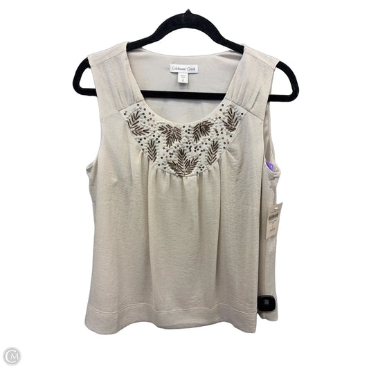 Top Sleeveless By Coldwater Creek In Tan, Size: S