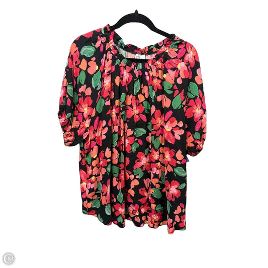 Top Short Sleeve By Emily Wonder In Floral Print, Size: 2x