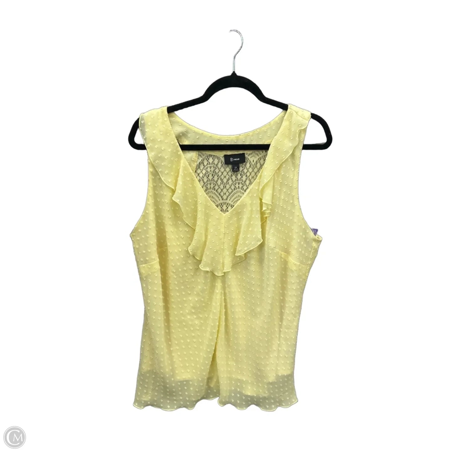 Top Sleeveless By Clothes Mentor In Yellow, Size: 2x