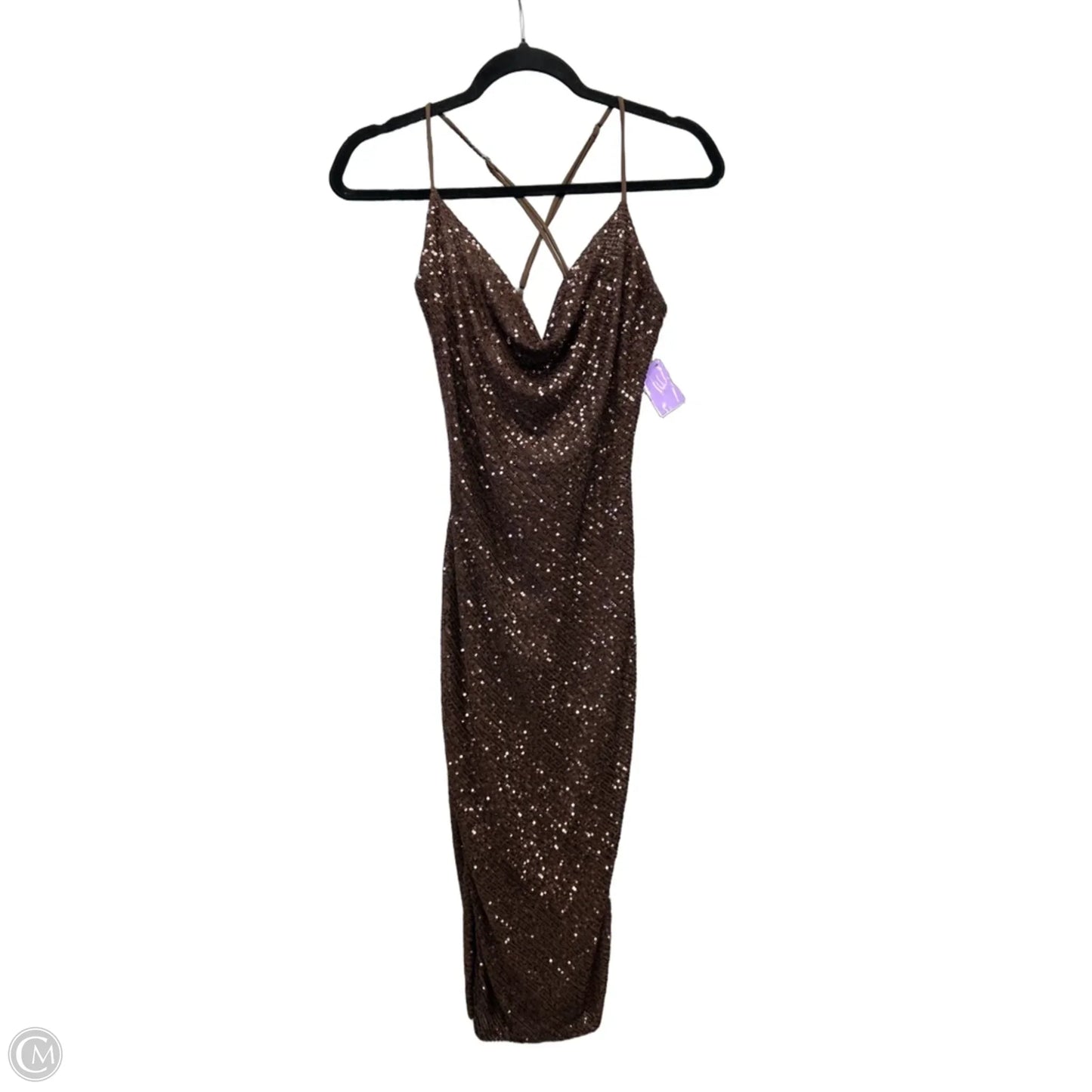 Dress Party Midi By Windsor In Brown, Size: S