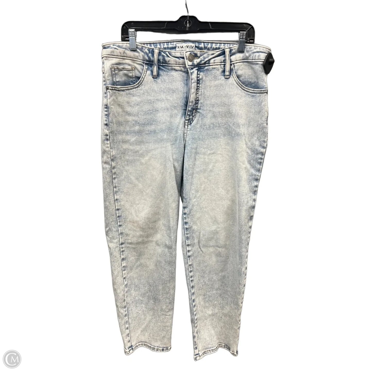 Jeans Straight By Ava & Viv In Blue Denim, Size: 16