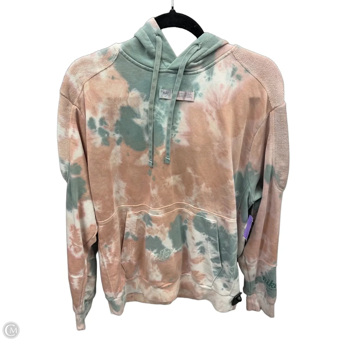 Sweatshirt Hoodie By Nike Apparel In Tie Dye Print, Size: M