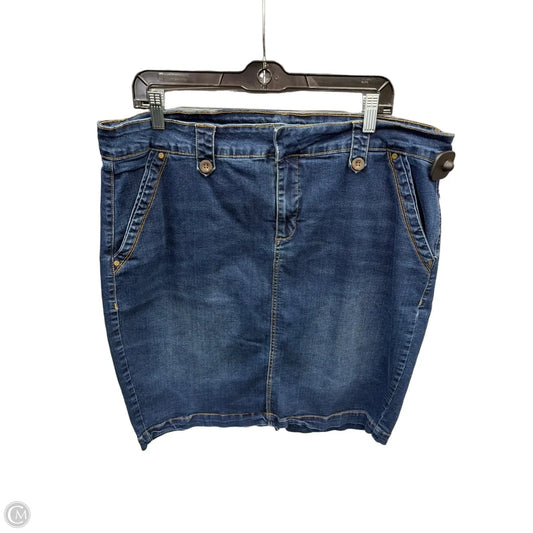 Skirt Midi By One 5 One In Blue Denim, Size: 22