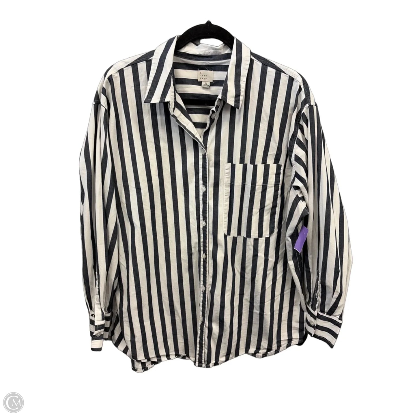 Top Long Sleeve By A New Day In Striped Pattern, Size: Xl