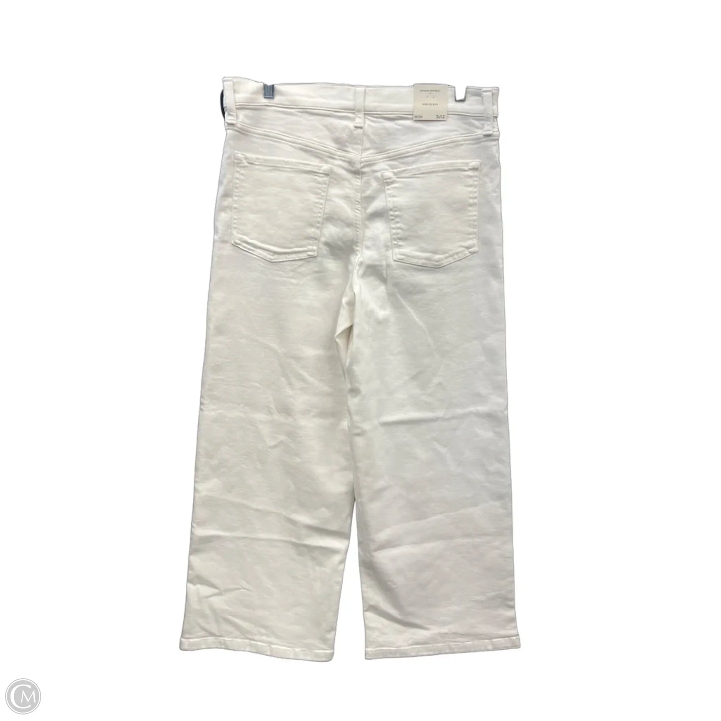 Jeans Wide Leg By Banana Republic In White Denim, Size: 12p