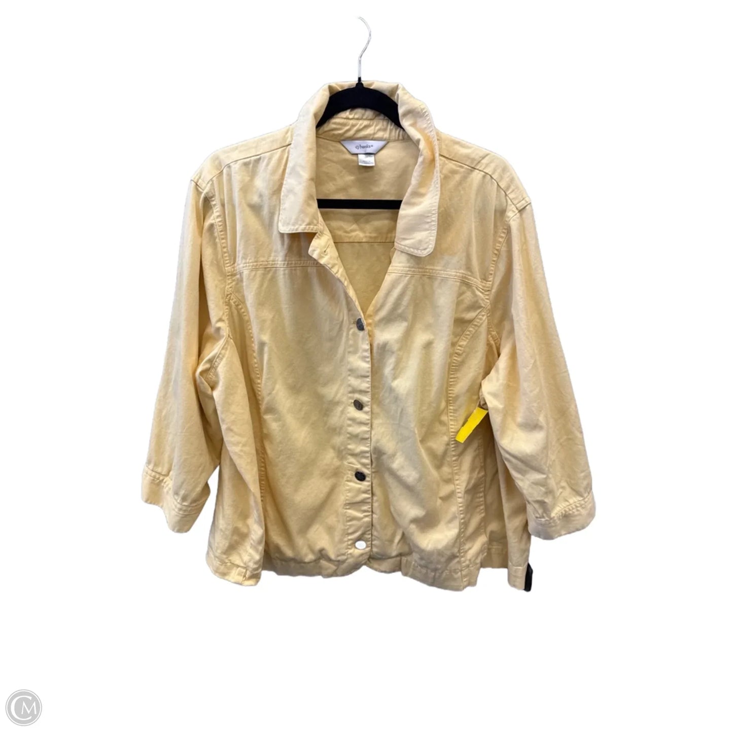 Top Long Sleeve By Cj Banks In Yellow, Size: 3x