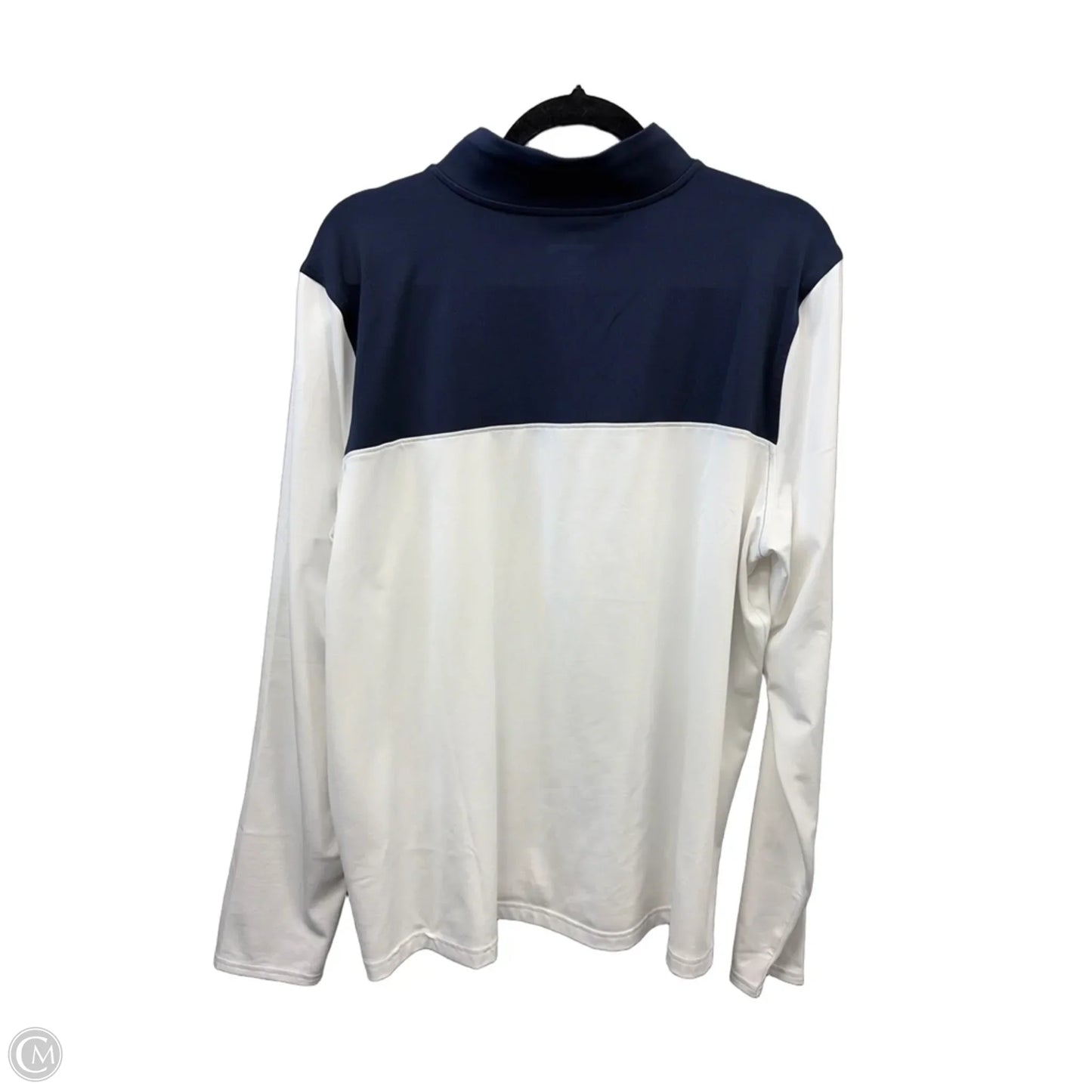 Athletic Top Long Sleeve Collar By Under Armour In Blue & White, Size: 2x