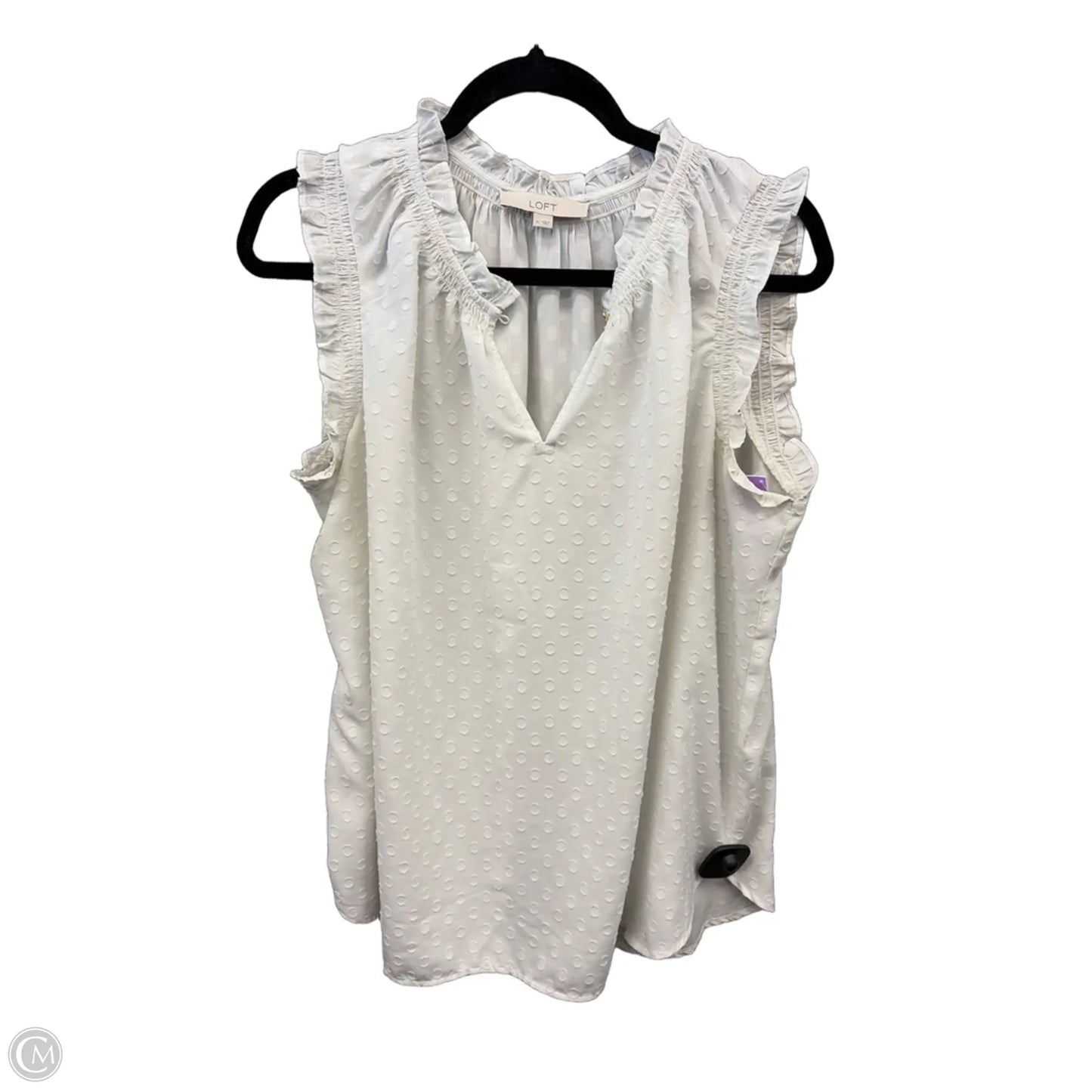 Top Sleeveless By Loft In White, Size: Xl