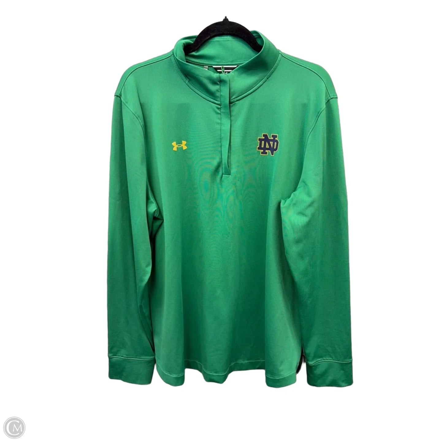 Athletic Top Long Sleeve Collar By Under Armour In Green, Size: Xxl