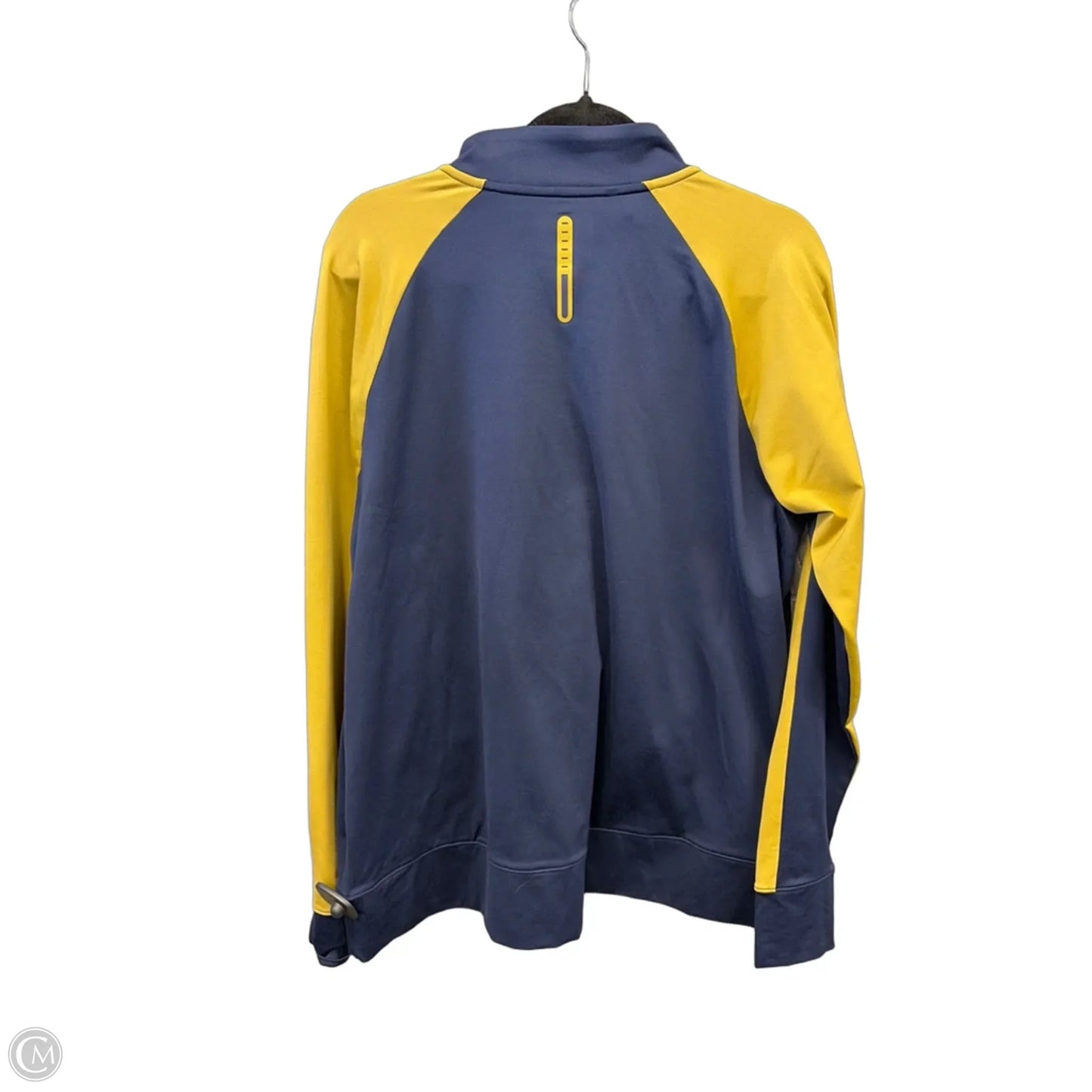Athletic Top Long Sleeve Collar By Under Armour In Navy, Size: Xxl