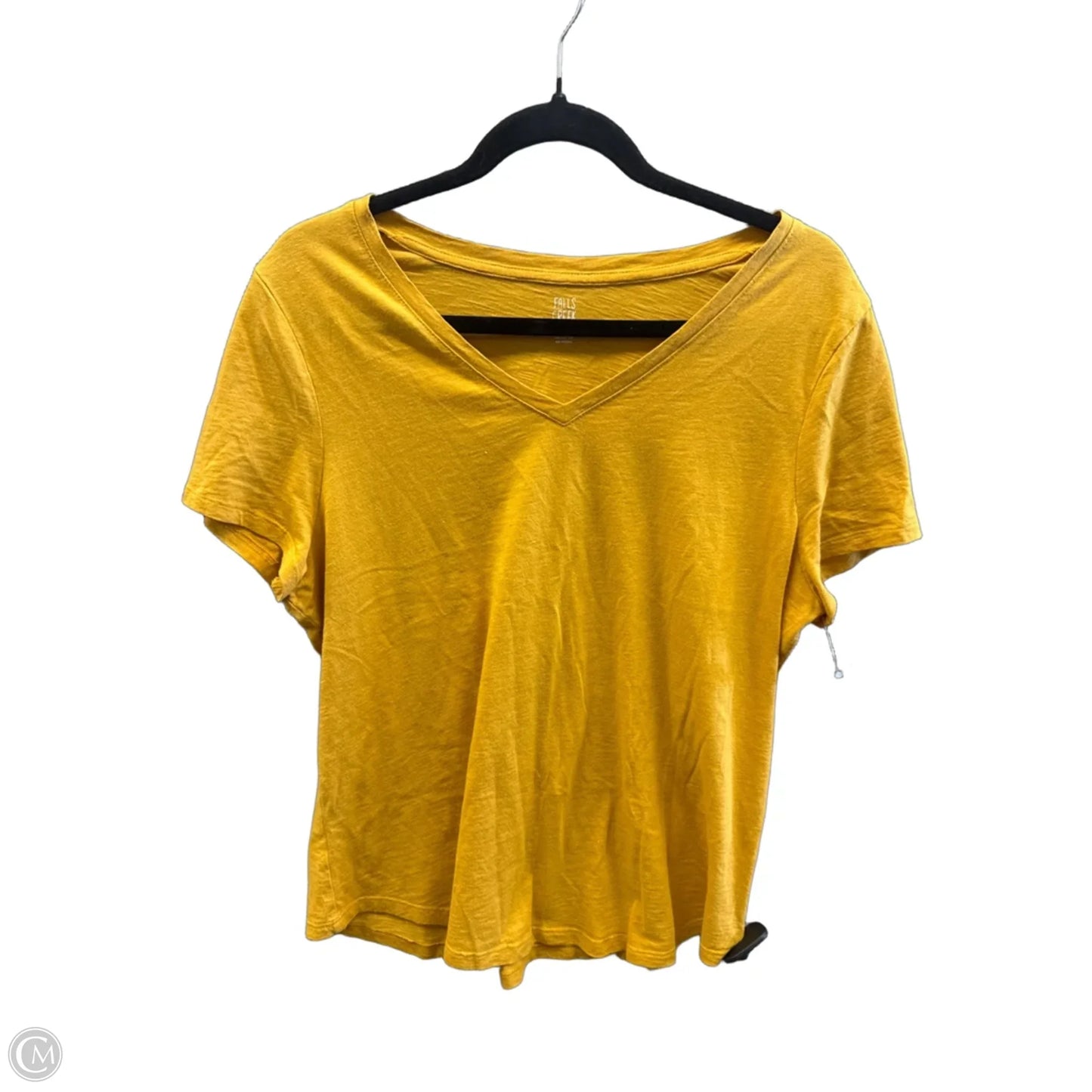 Top Short Sleeve Basic By Falls Creek In Yellow, Size: Xl