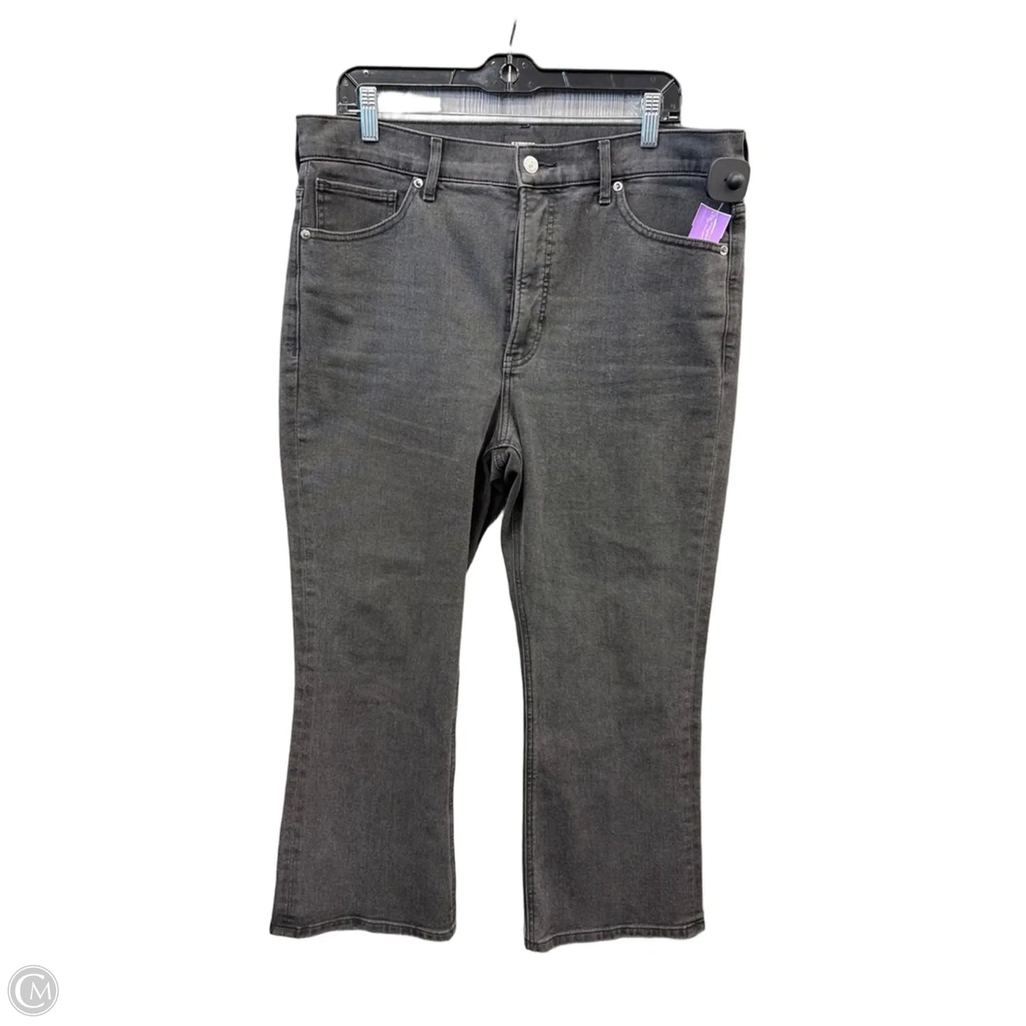 Jeans Flared By Express In Black Denim, Size: 14
