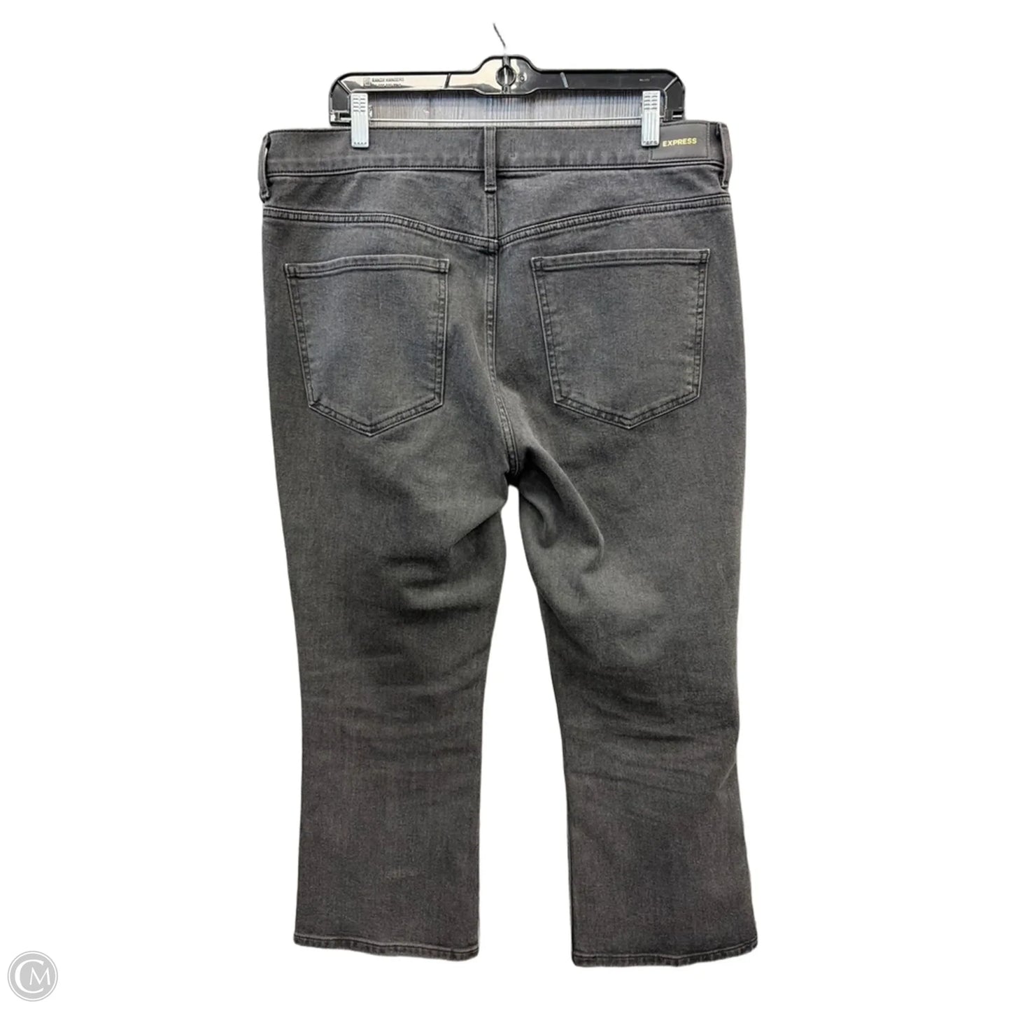 Jeans Flared By Express In Black Denim, Size: 14