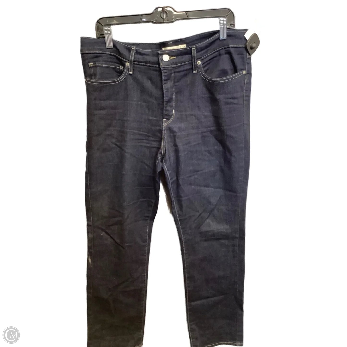 Jeans Straight By Levis In Blue Denim, Size: 16