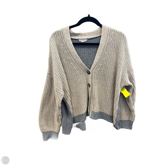 Sweater Cardigan By Blu Pepper In Grey, Size: L