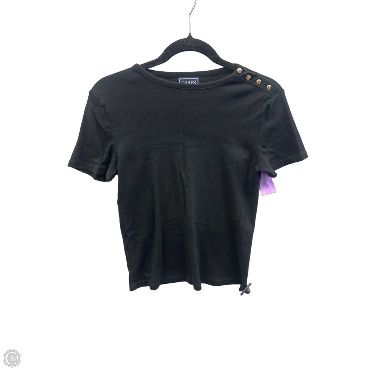 Top Short Sleeve By Chaps In Black, Size: S